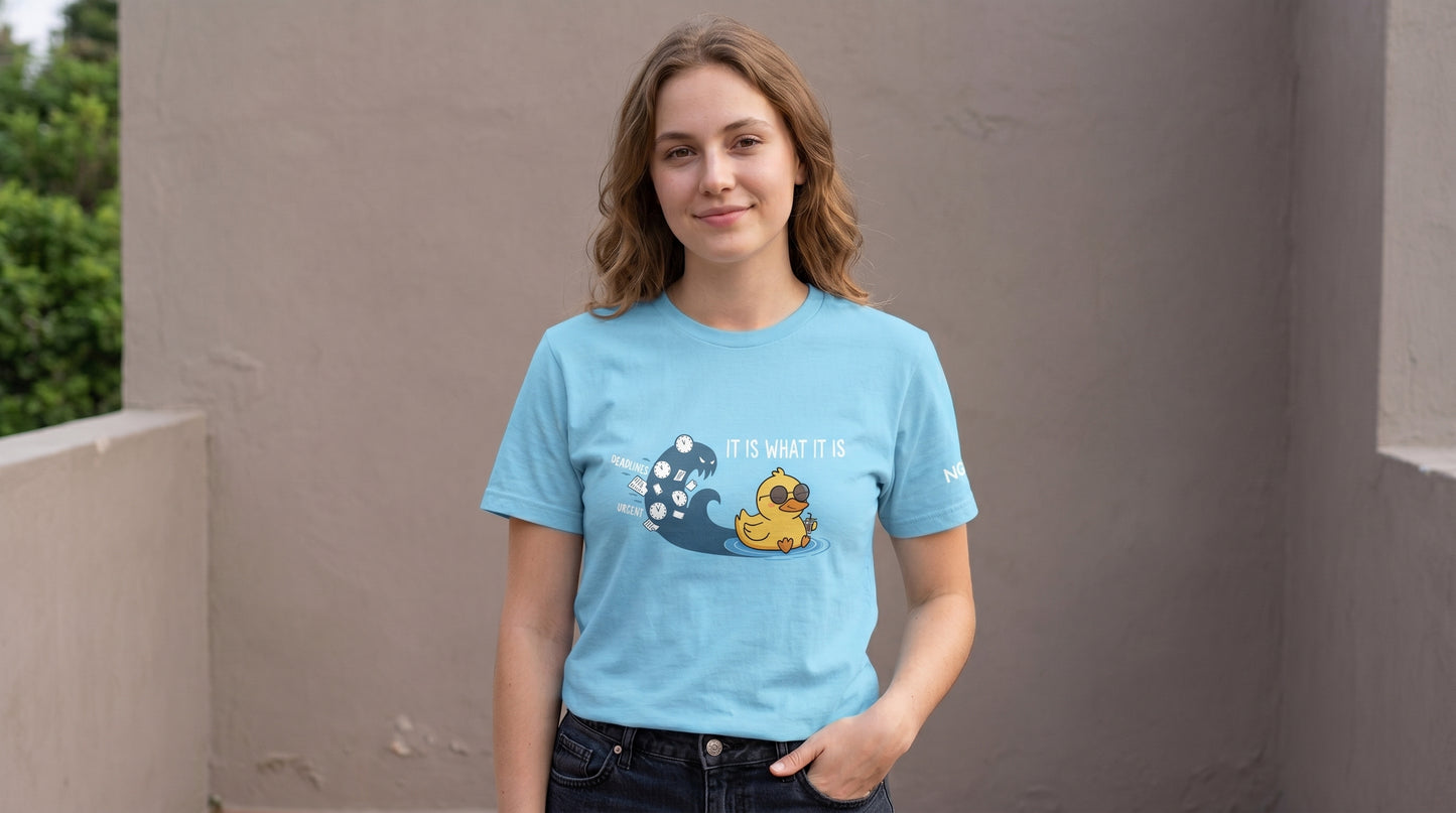 Funny Duck T-Shirt – It Is What It Is Shirt| Chaotic Duck Meme Tee| Burnout Humor Graphic Tee| Funny Introvert Gift