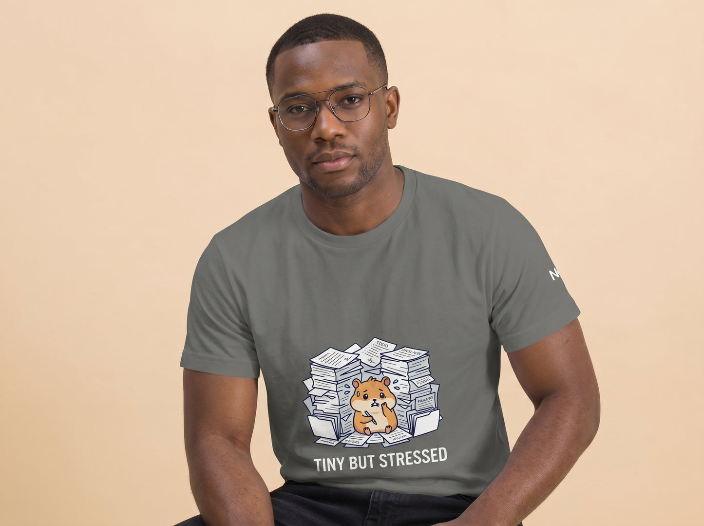 Tiny But Stressed Hamster Shirt – Funny Anxiety Meme Graphic Tee| Cute Unisex Tee