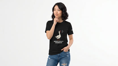 Respectfully Unhinged Goose Shirt | Funny Goose T-Shirt | Chaotic Energy Meme Tee | Gen Z Humor Shirt | Silly Graphic Tee