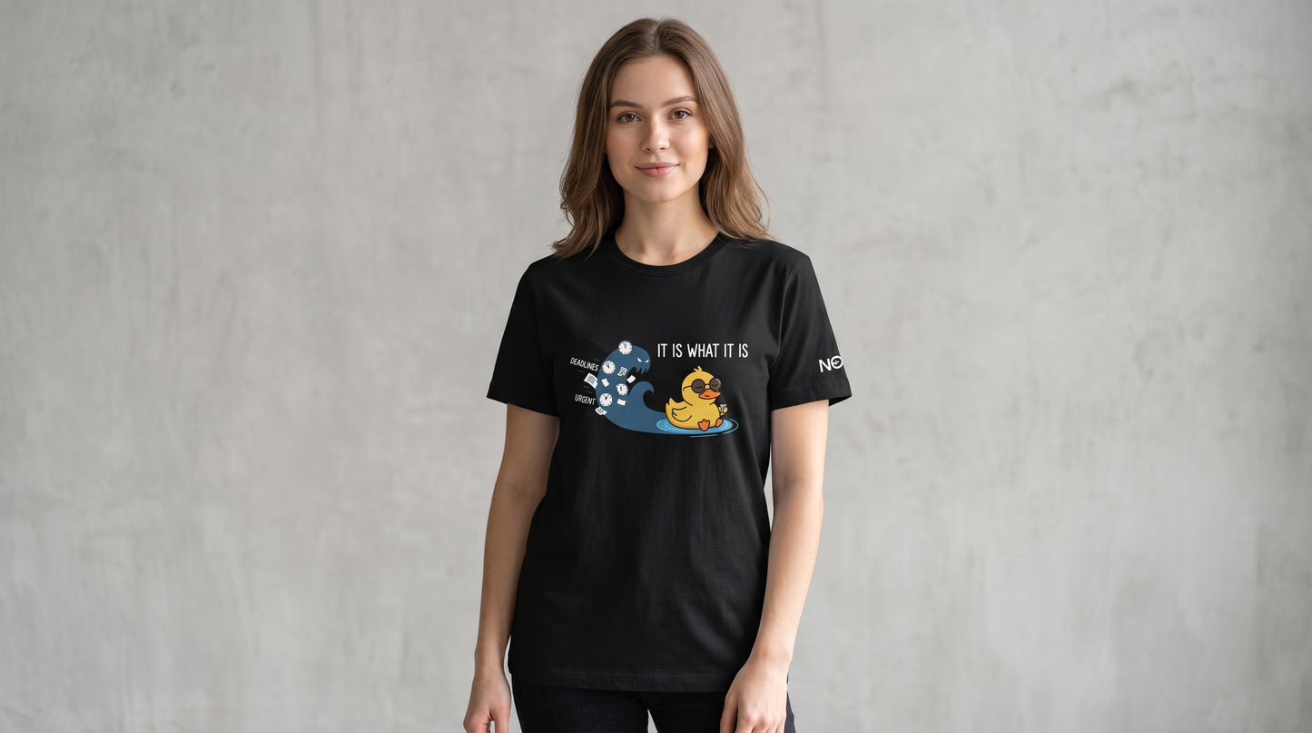 Funny Duck T-Shirt – It Is What It Is Shirt| Chaotic Duck Meme Tee| Burnout Humor Graphic Tee| Funny Introvert Gift