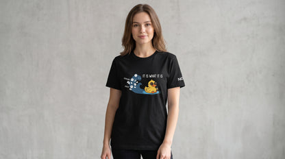 Funny Duck T-Shirt – It Is What It Is Shirt| Chaotic Duck Meme Tee| Burnout Humor Graphic Tee| Funny Introvert Gift