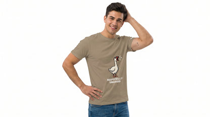 Respectfully Unhinged Goose Shirt | Funny Goose T-Shirt | Chaotic Energy Meme Tee | Gen Z Humor Shirt | Silly Graphic Tee