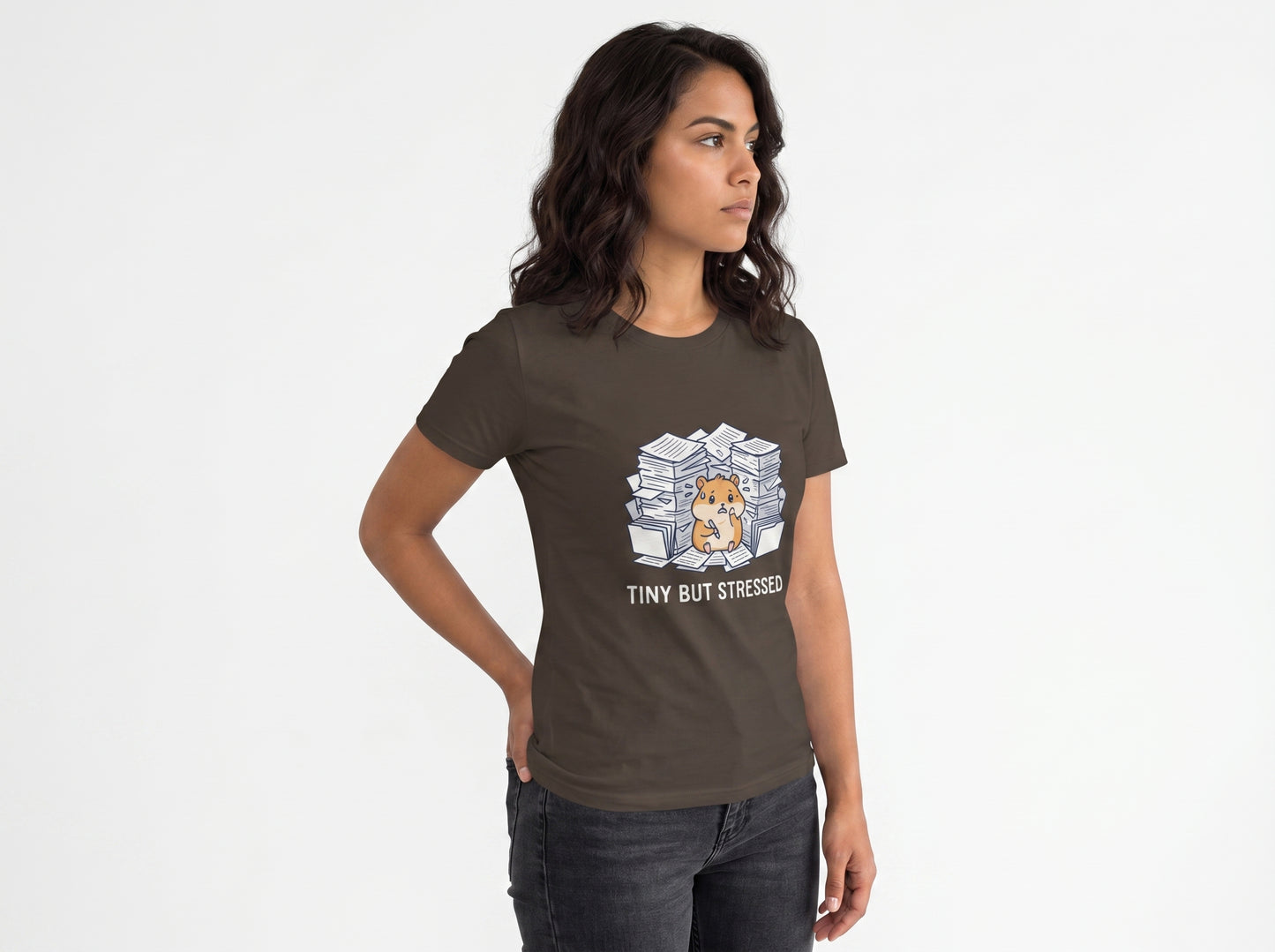 Tiny But Stressed Hamster Shirt – Funny Anxiety Meme Graphic Tee| Cute Unisex Tee
