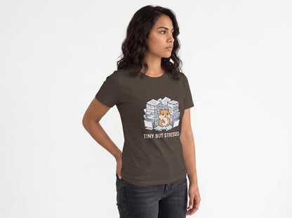 Tiny But Stressed Hamster Shirt – Funny Anxiety Meme Graphic Tee| Cute Unisex Tee