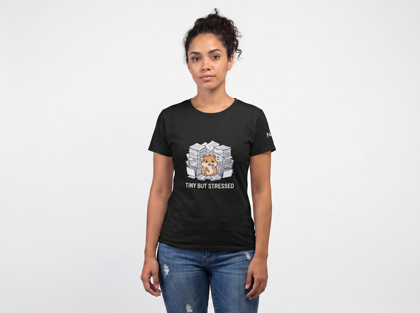 Tiny But Stressed Hamster Shirt – Funny Anxiety Meme Graphic Tee| Cute Unisex Tee
