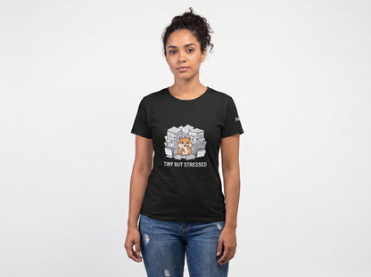 Tiny But Stressed Hamster Shirt – Funny Anxiety Meme Graphic Tee| Cute Unisex Tee